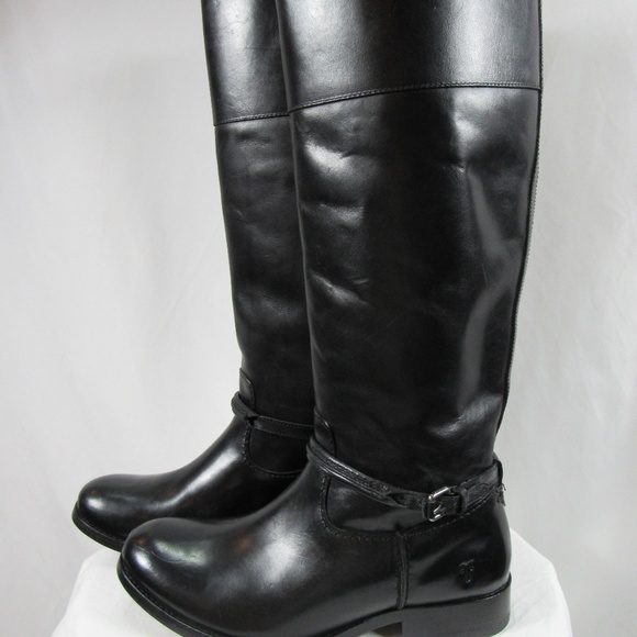 Frye Shoes - Frye Melissa Seam Black Tall Leather Riding Boots